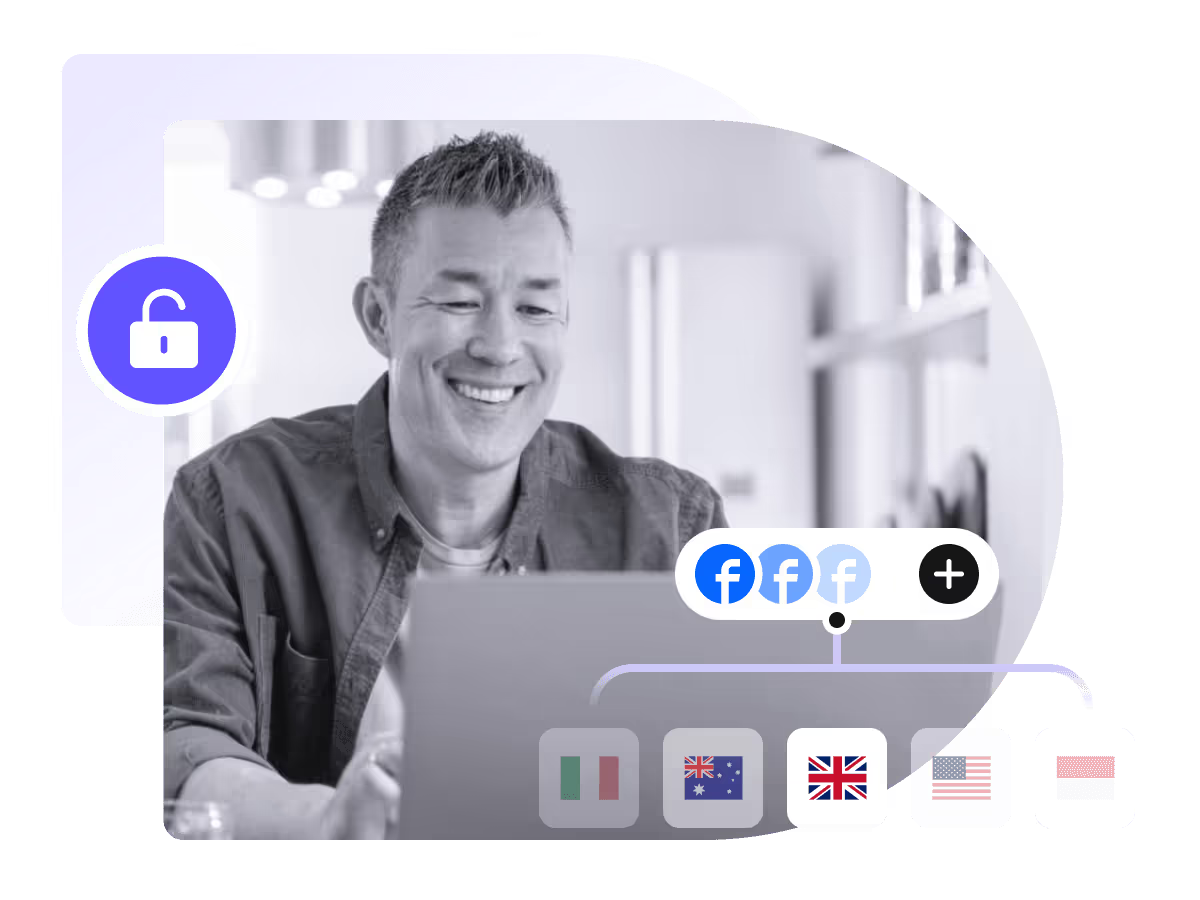 Create and manage multiple Facebook accounts diagram